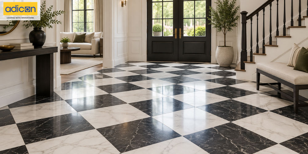 How Marble Tiles Create a Timeless Checkerboard Floor