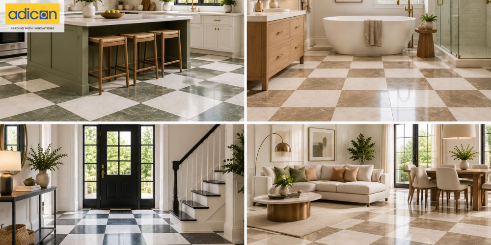 How Marble Tiles Create a Timeless Checkerboard Floor